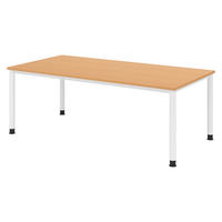 SCHREIBTISCH Serie-H 100/200/74 cm in Buchefarben/Weiß - Buchefarben/Weiß, Holzwerkstoff (100/200/74cm) - bümö