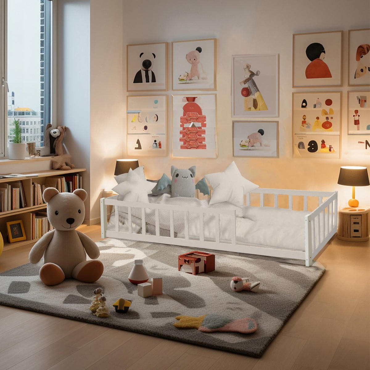 KINDERBETT NINO mit Matratze/ Kinderbett 90x190 - Weiß - Weiß, Holz (90/190cm) - Weber Industries