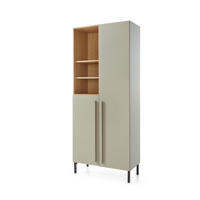 MEHRZWECKSCHRANK Sinus in Eukalyptus, Eiche & Schwarz Universalschrank - Grün, Holzwerkstoff (80/200/120cm)