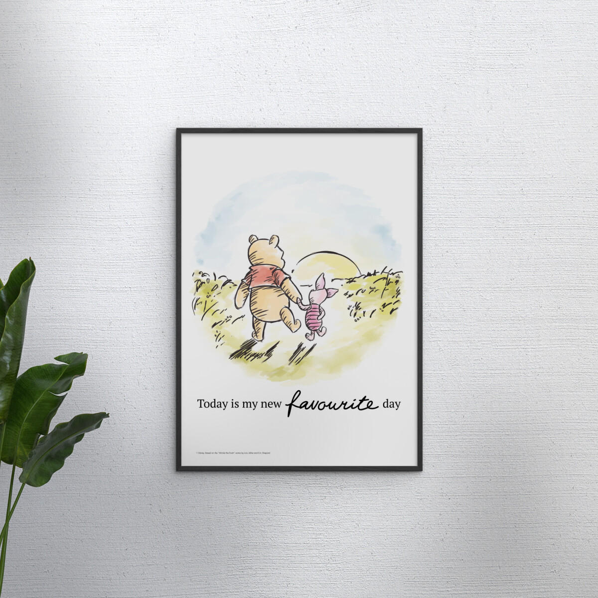 POSTER mit Rahmen Disney - Winnie the Pooh - Friendship Sunset - Multicolor/Schwarz, Holz/Papier (50/70cm) - Poster&Frame