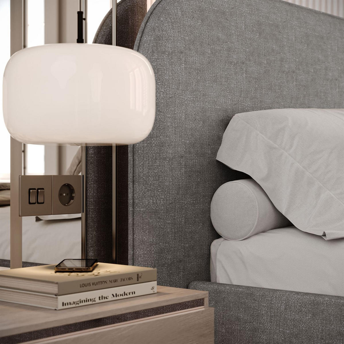 POLSTERBETT OLIMPIA mit Bettkasten 180x200, Perfect Harmony 82 - Grau, Textil (180/200cm) - Lookway