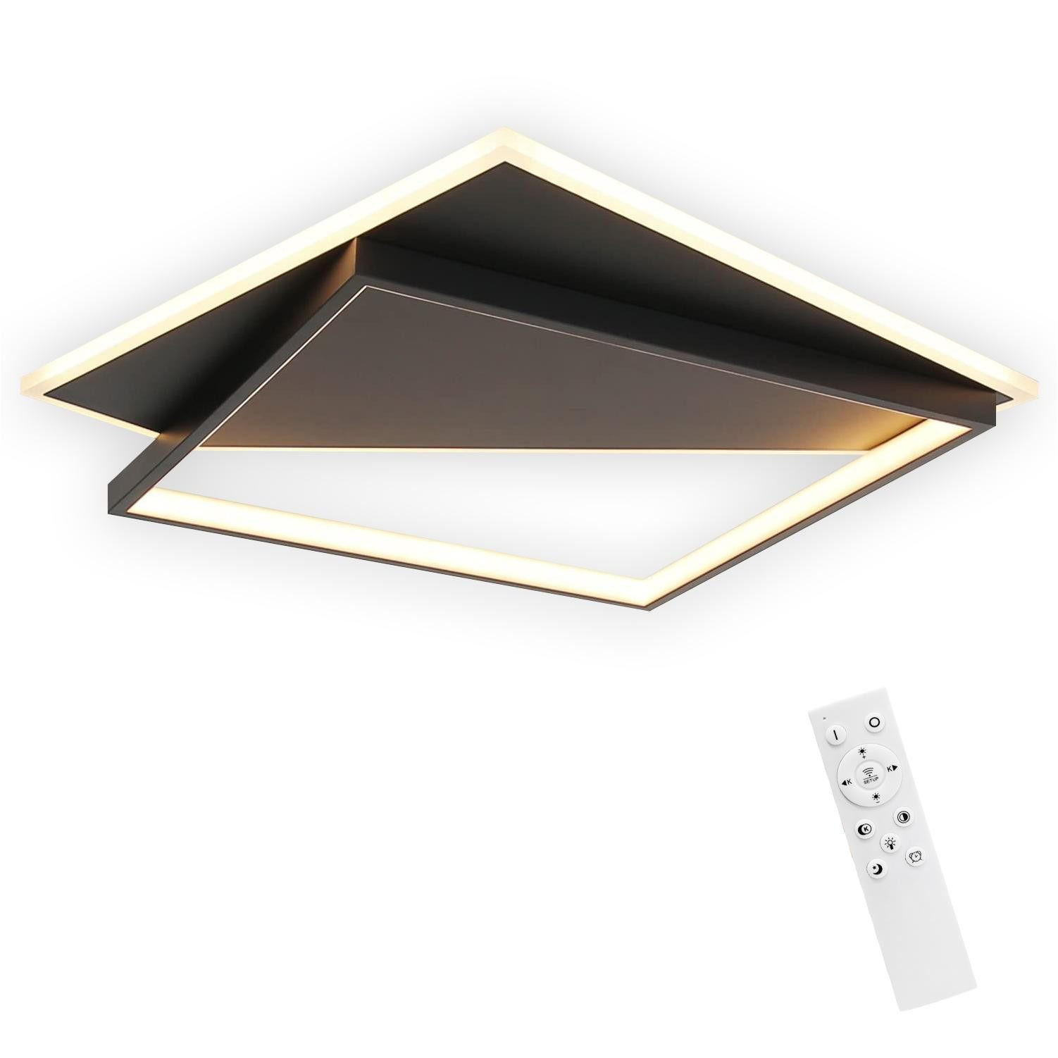 ZMH Led-Deckenleuchte Schwarz 48x5.5x48 cm
