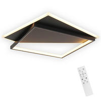LED-DECKENLEUCHTE Schwarzwall 48.0/5.5/48.0 cm - Schwarz, Metall (48/48/5.5cm) - ZMH