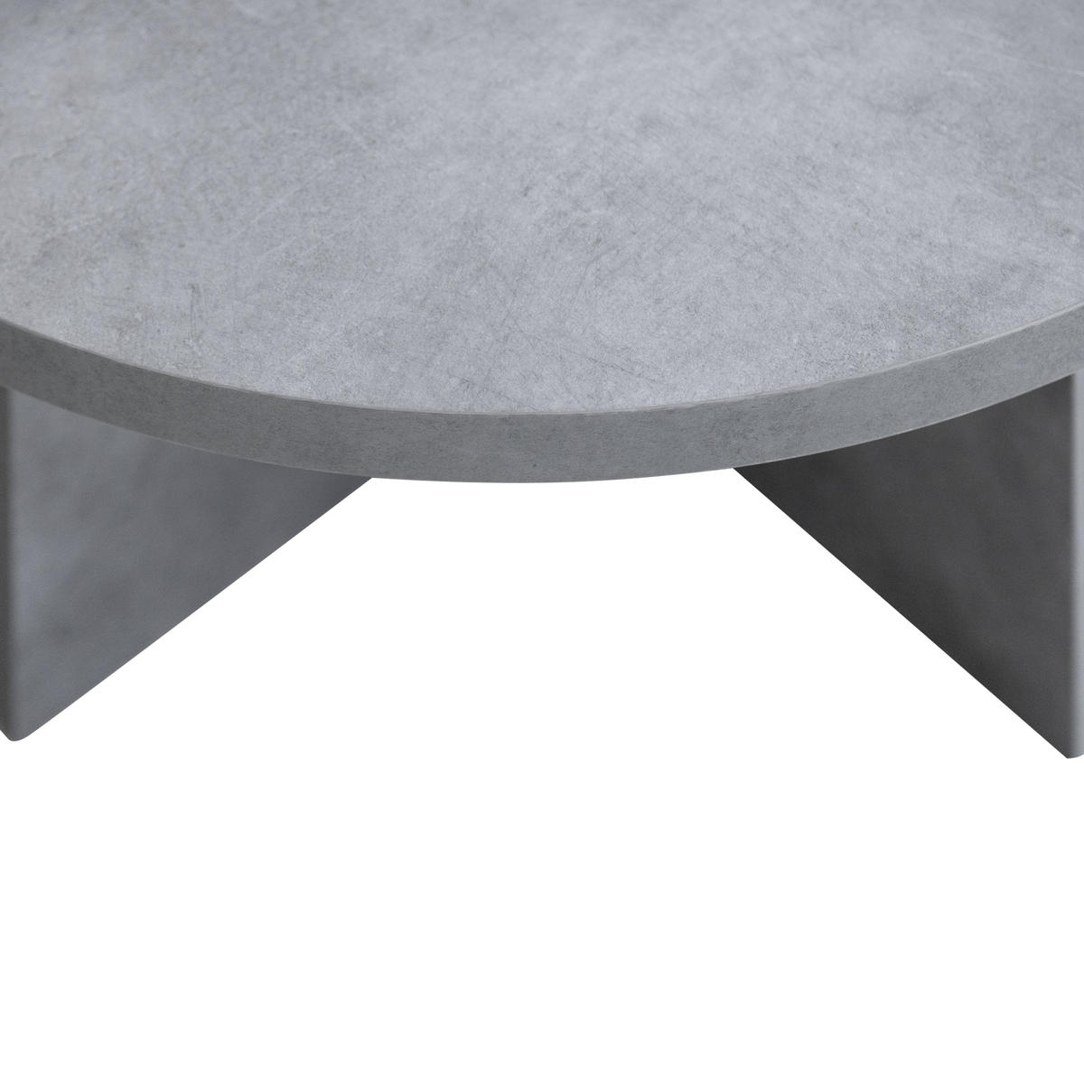 COUCHTISCH Rund, Laminatplatte 3cm, Mikrozement-Effekt, 80 cm - Grau, Holzwerkstoff (80/80/42cm) - RNT By Really Nice Things