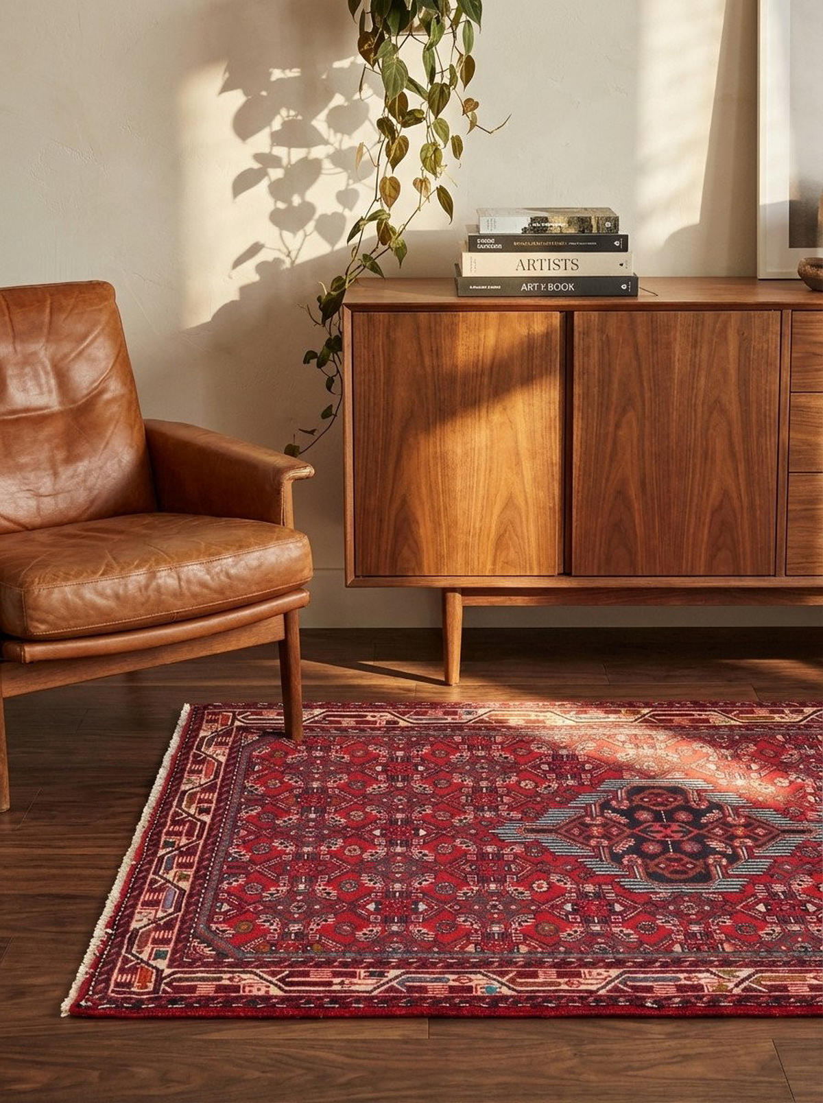 TEPPICH Assadabad Rot 151/105 cm Schurwolle - Rot, Textil (105/151cm) - Looma