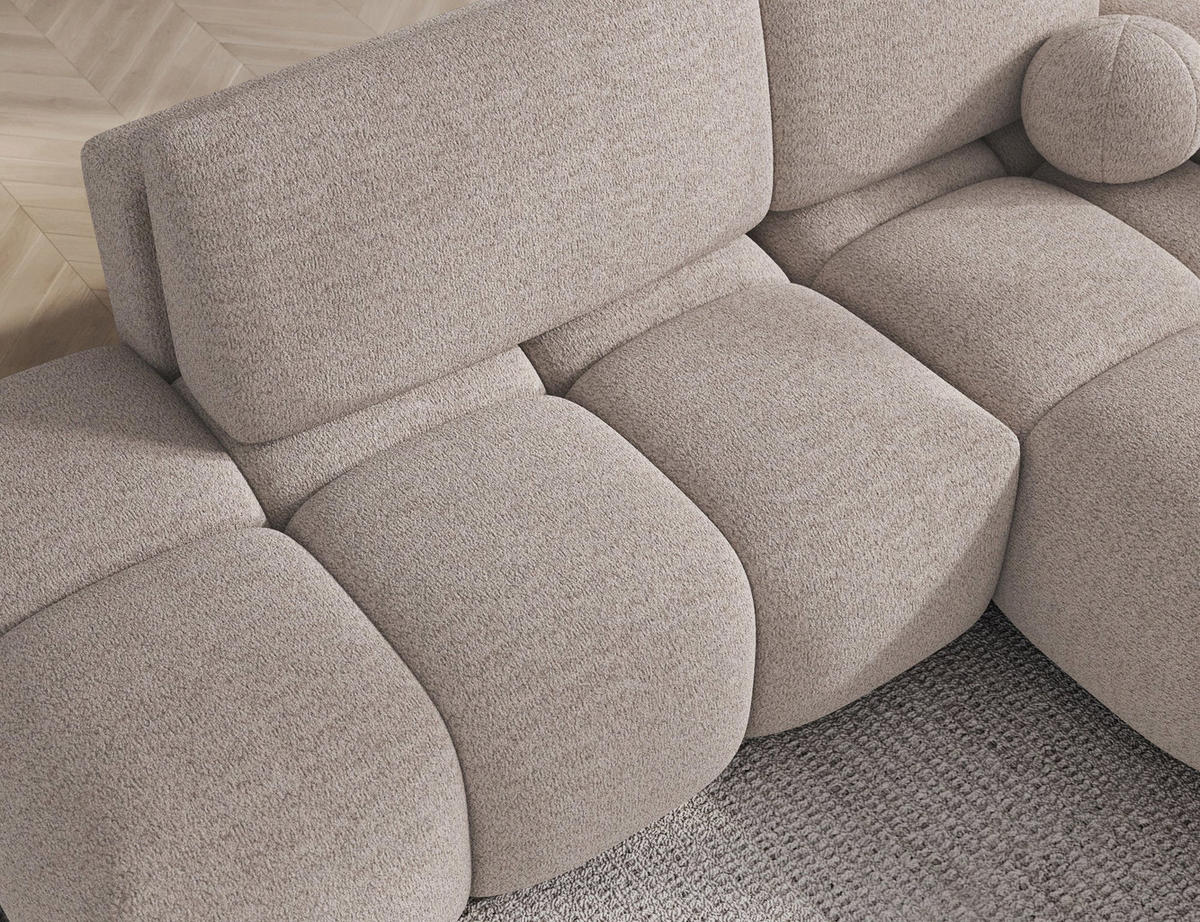 ECKSOFA VITTARIO mit Schlaffunktion & Bettkasten – Modernes L-Sofa 227 cm, inklusive Kissen - Beige, Kunststoff (227/95cm) - Wohnideebilder