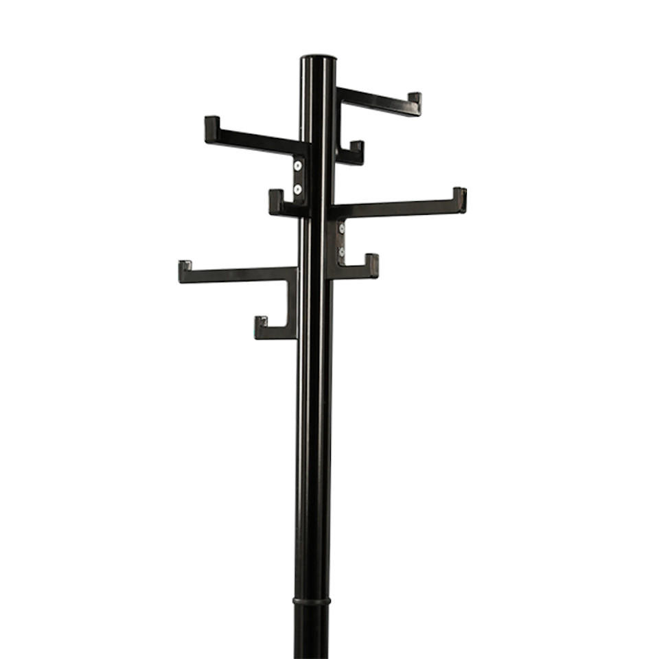 GARDEROBE Mit 4x Kunststoff-Doppelhaken 178x38x38 cm Mit Auffangschale Schwarz - Schwarz, Metall (38/178/38cm) - PROREGAL