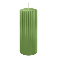 RILLEN KERZEN Aloe Vera 200 x Ø 80 mm, 4 Stück - Pastellgrün, Paraffin (8/20/20cm) - Wiedemann Kerzen