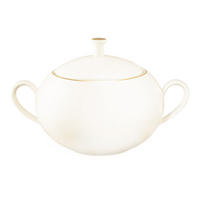 TERRINE MIT DECKEL Savona Goldlinie creme 3,30 l - Creme, Keramik (30.1/21.8/20.1cm) - Seltmann Weiden