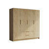 KLEIDERSCHRANK Sofia I - Eichefarben/Goldfarben, Holzwerkstoff/Kunststoff (200/216/60cm) - MIRJAN24