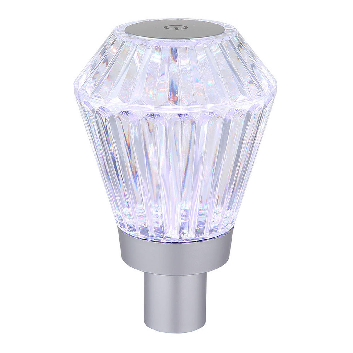 LED TISCHLEUCHTE POLIMI Silber Kristalloptik - Silberfarben, Kunststoff (11/11/16.9cm) - Globo Lighting