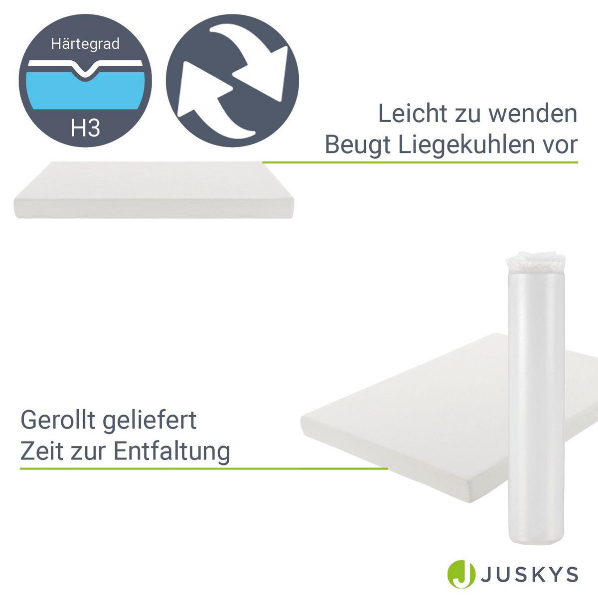 KALTSCHAUMMATRATZE 160x200 cm - Weiß, Textil (160/200cm) - Juskys