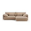 ECKSOFA rechts Torino aus Samt sandfarben 4 Sitzplätze - Sandfarben, Textil (170/250cm) - Micadoni