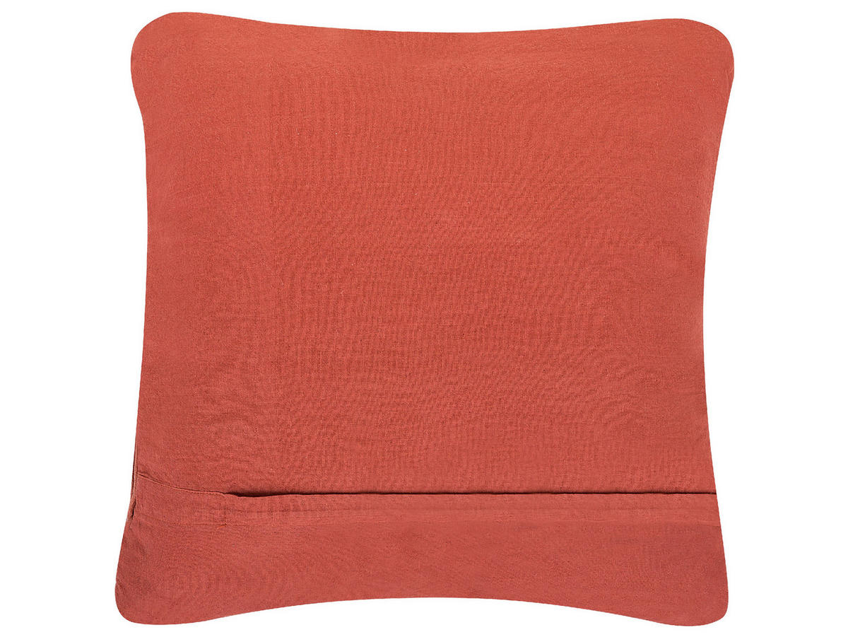 DEKOKISSEN Orange 45/45 cm Akkoy - Orange, Naturmaterialien/Textil (45/45cm) - Beliani