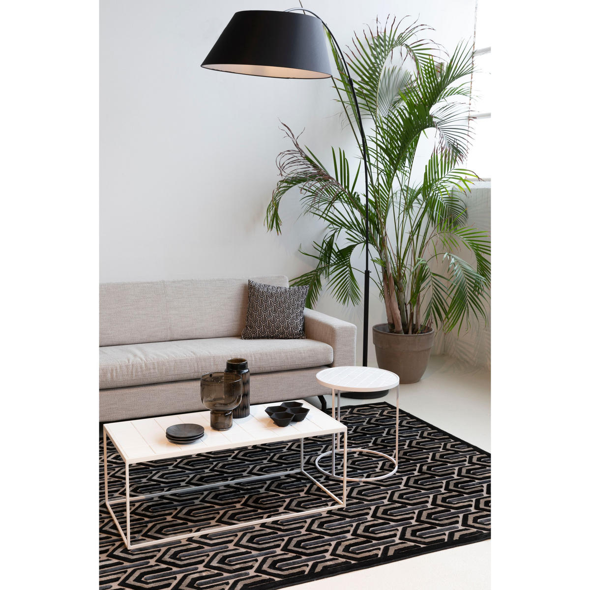 STEHLAMPE Arc Schwarz - Schwarz, Metall (199.5/60/222.5cm) - Zuiver