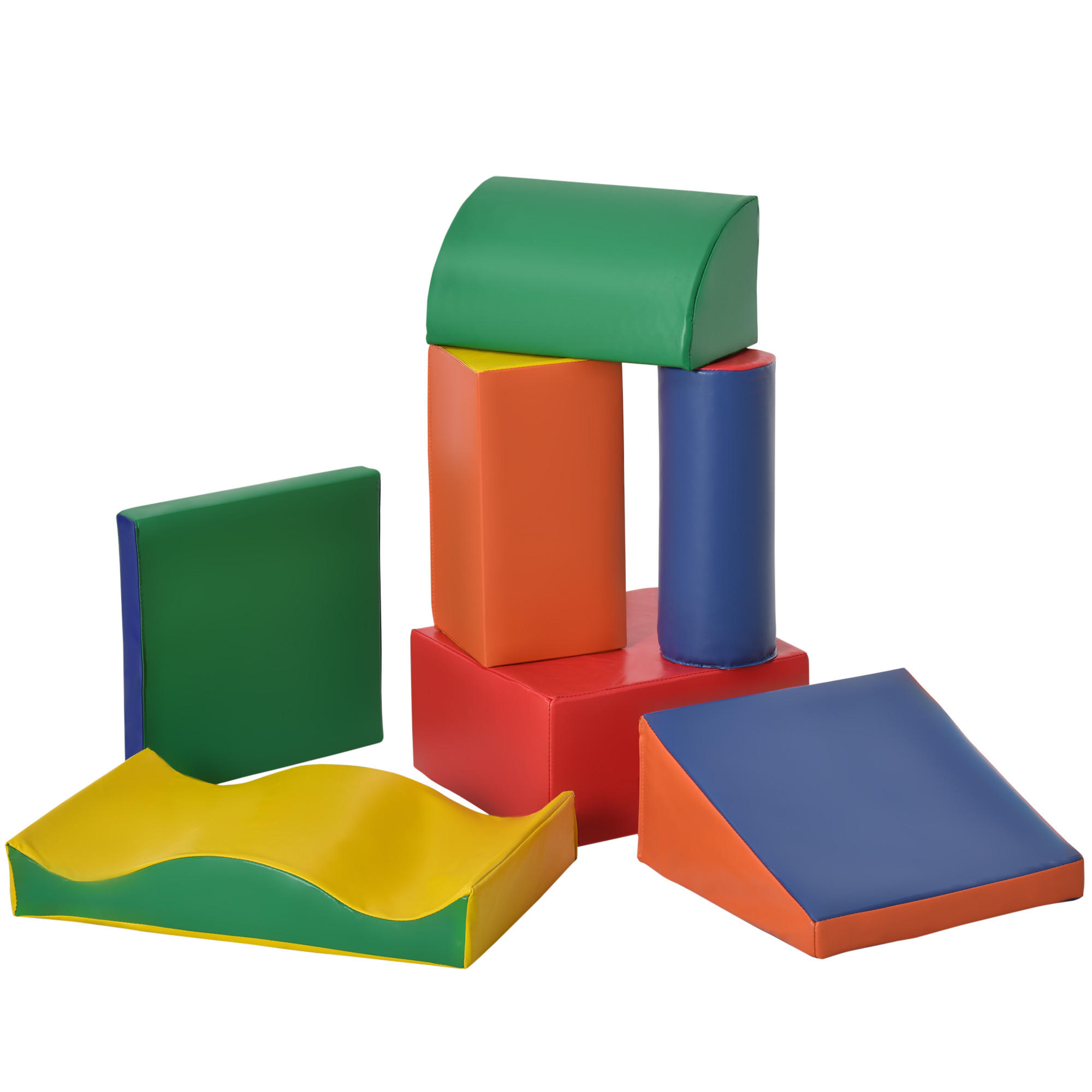 SOFTBAUSTEINE 7-tlg. Set - Blau/Rot, Kunststoff (40/11/60cm) - HOMCOM