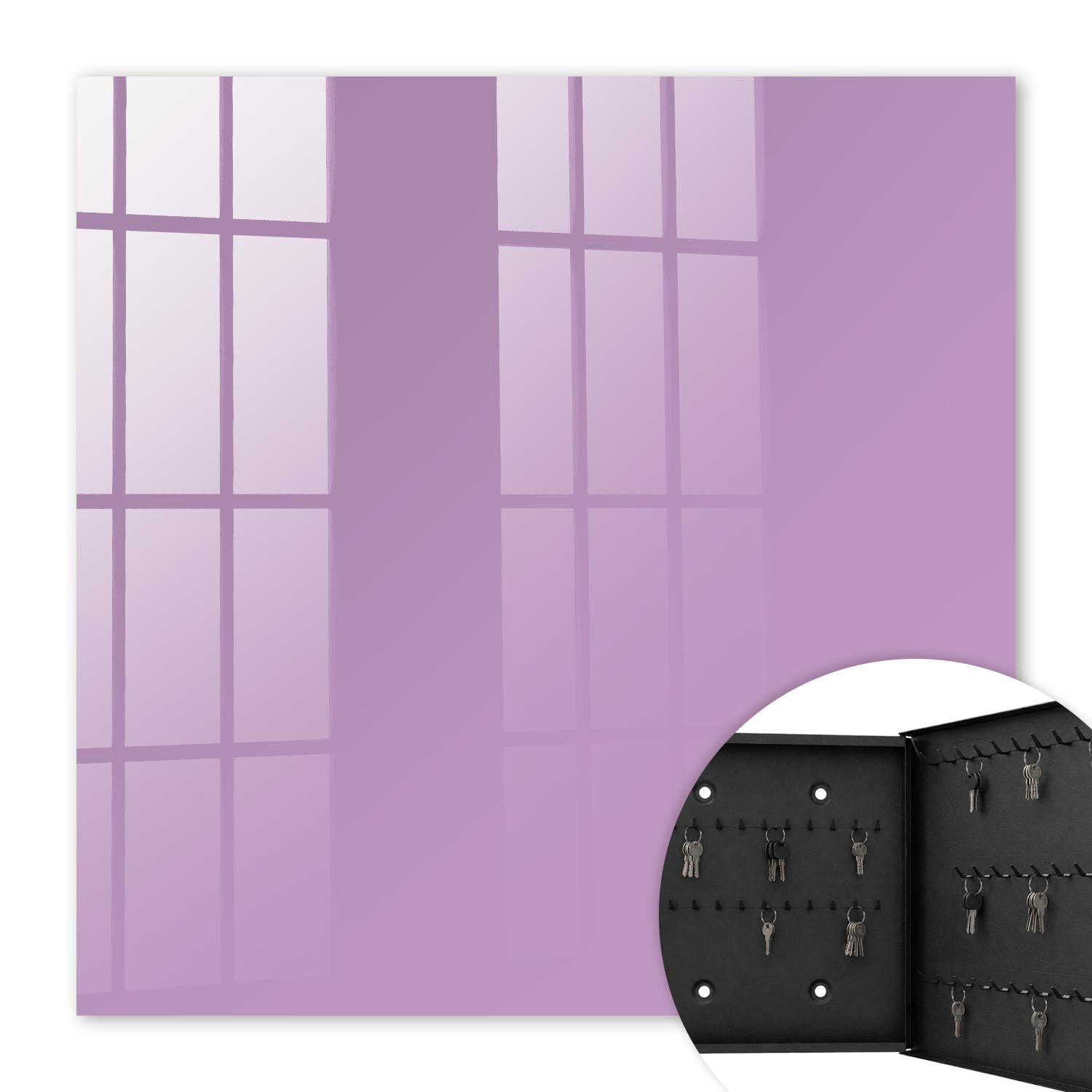 SCHLÜSSELBOX Schwarz 30x30 cm- Türöffnung nach rechts - Hellviolett - Lila, Metall (30/30/5cm) - TULUP