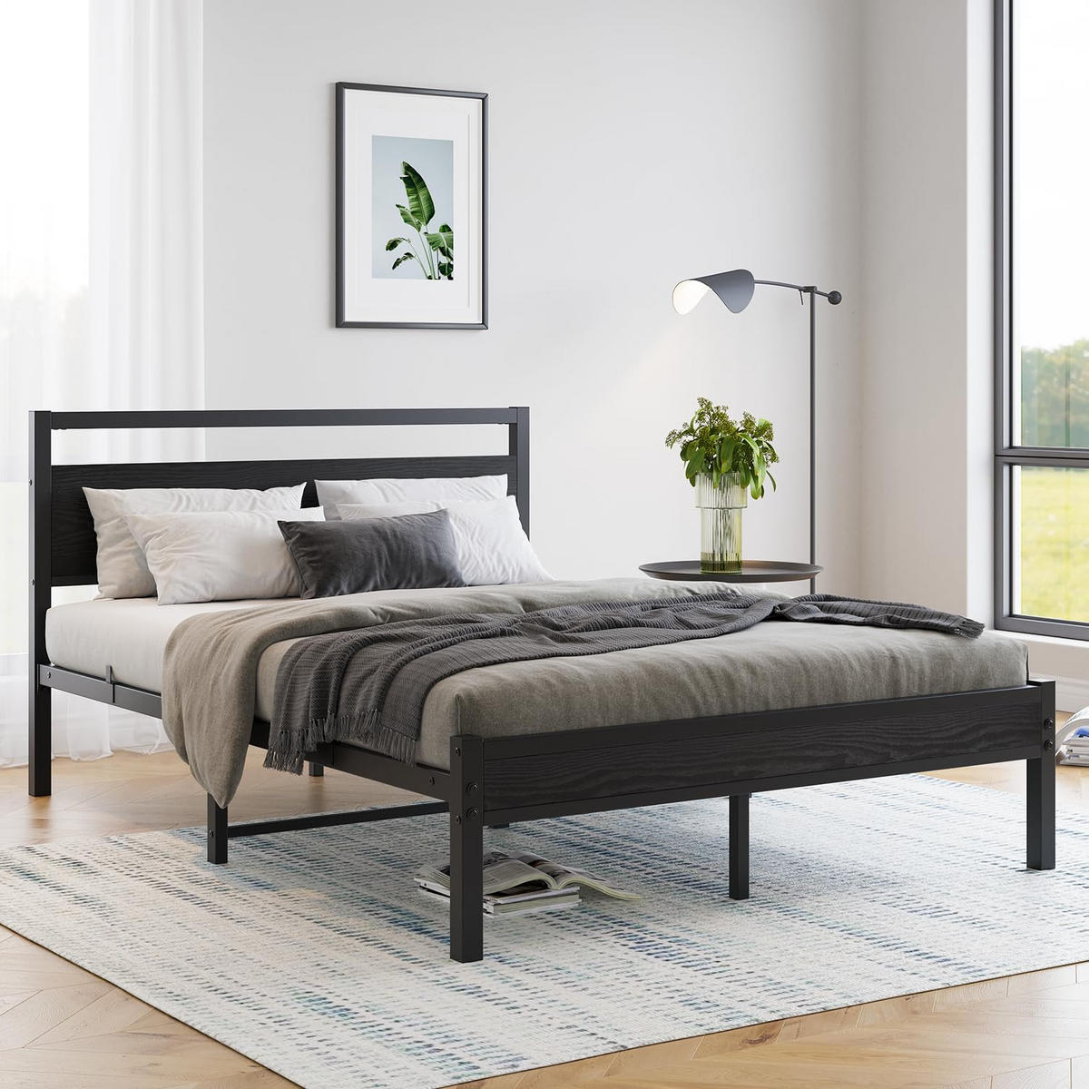 METALLBETT 120/200 cm DE-33024 mit Lattenrost und Stauraum Schwarz - Schwarz, Metall (120/200cm) - ComfortXL