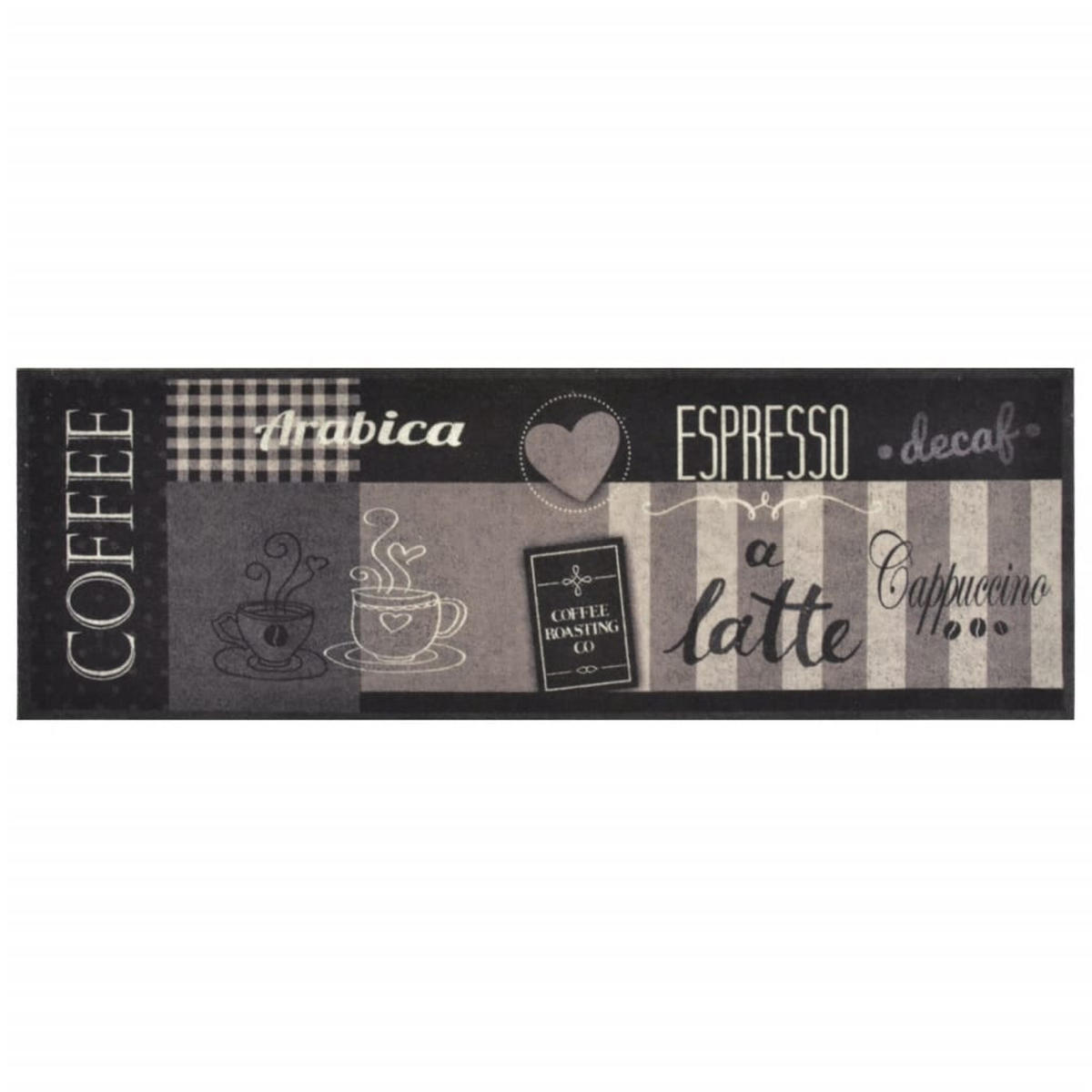KÜCHENTEPPICH Waschbar Coffee Schwarz 60/180 Cm Samt - Schwarz, Kunststoff (60/180cm) - vidaXL