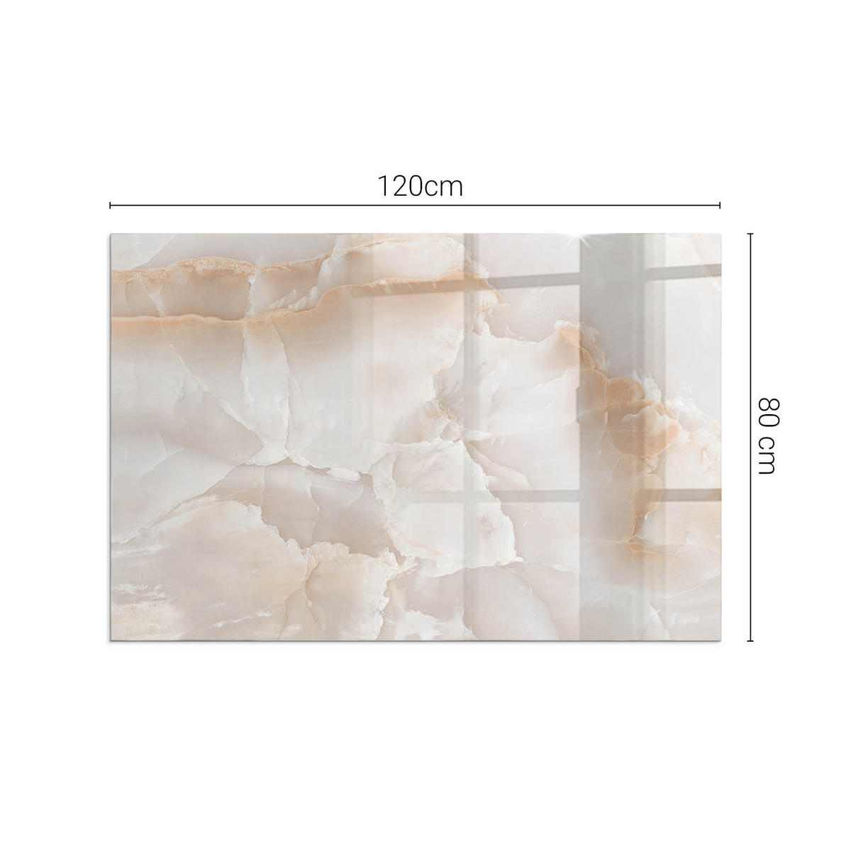 GLASPLATTE für Kamin 120x80 cm Beige - Beige, Glas (120/80/0.4cm) - ArtPrintCave