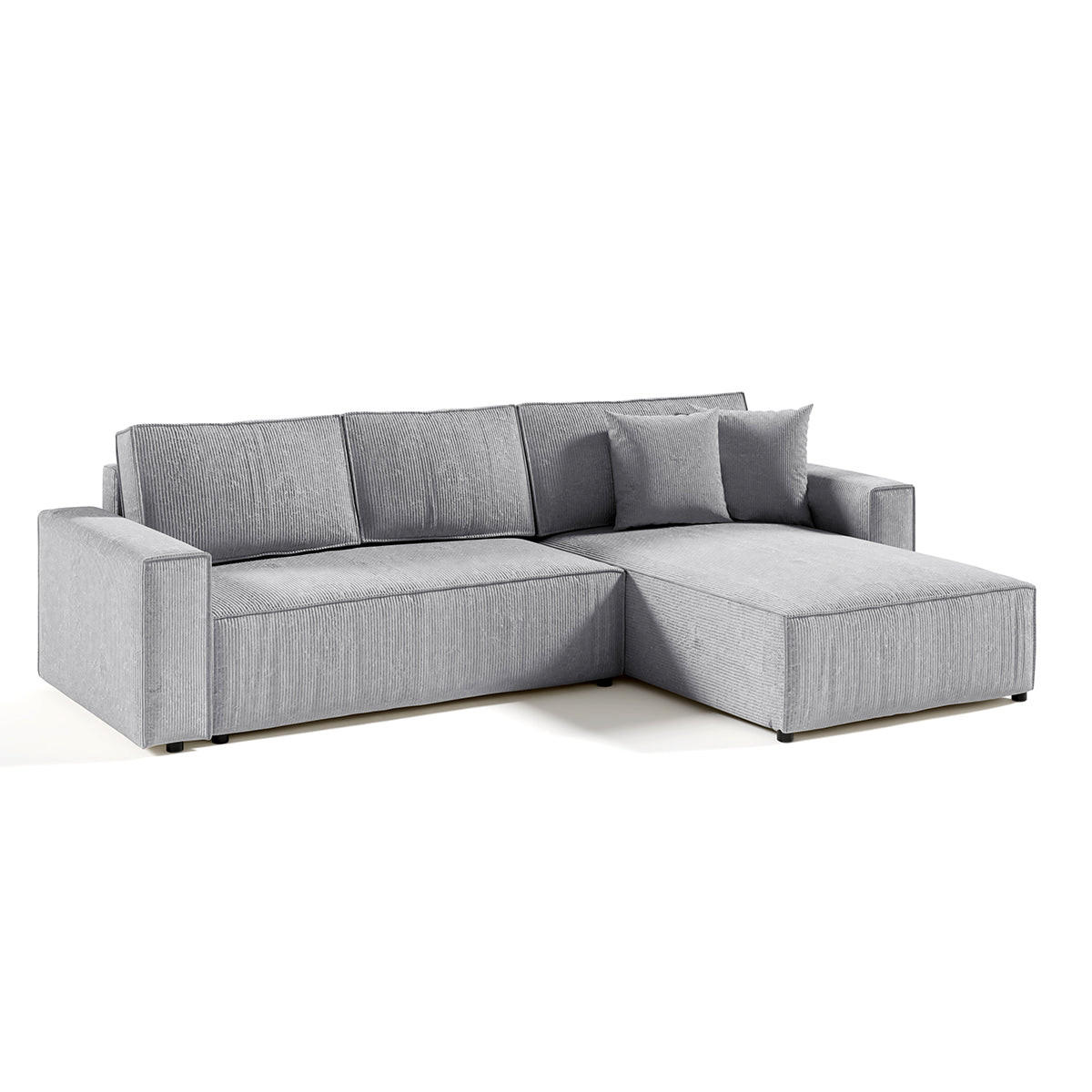 ECKSOFA Isaac 4 Sitzplätze Hellgrau - Grau, Holzwerkstoff (294/185cm) - Petits-meubles