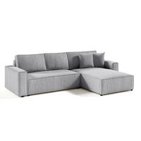 ECKSOFA Isaac 4 Sitzplätze Hellgrau - Grau, Holzwerkstoff (294/185cm) - Petits-meubles