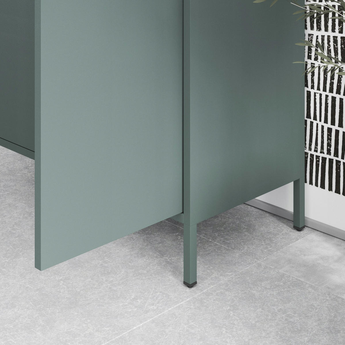 KLEIDERSCHRANK FLAVIO - Dunkelgrün, Metall (80/185/45cm) - Jan Nowak