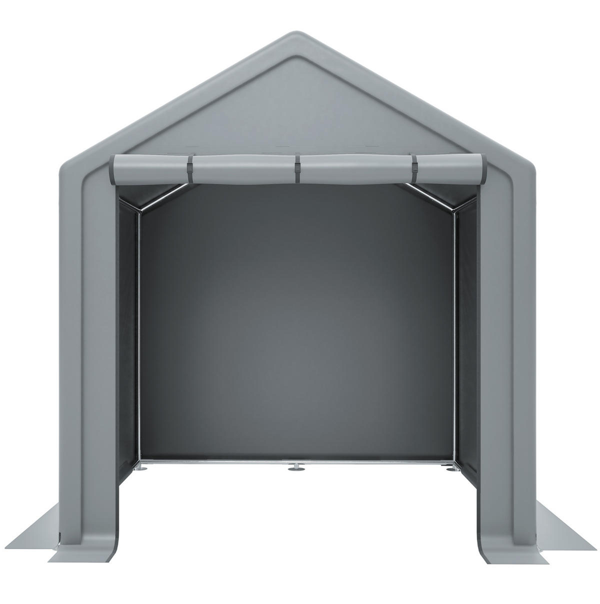 KLEINGARAGE aus Stahlrohr 190x170x200 cm in Dunkelgrau mit Rolltor - Dunkelgrau, Metall (170/200/190cm) - Modfu