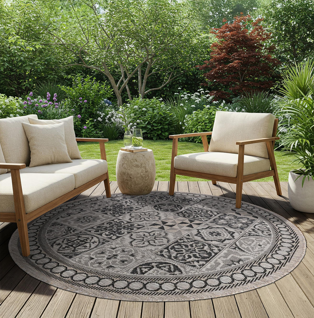 TEPPICH MELISSA Braun 100/100 cm - Braun, Kunststoff (100/100cm) - Tapiso