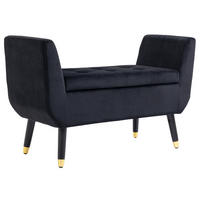 LUXUS Sitzbank, Polsterbank, Schwarz - Schwarz, Kunststoff (42/65/107cm) - HOMCOM