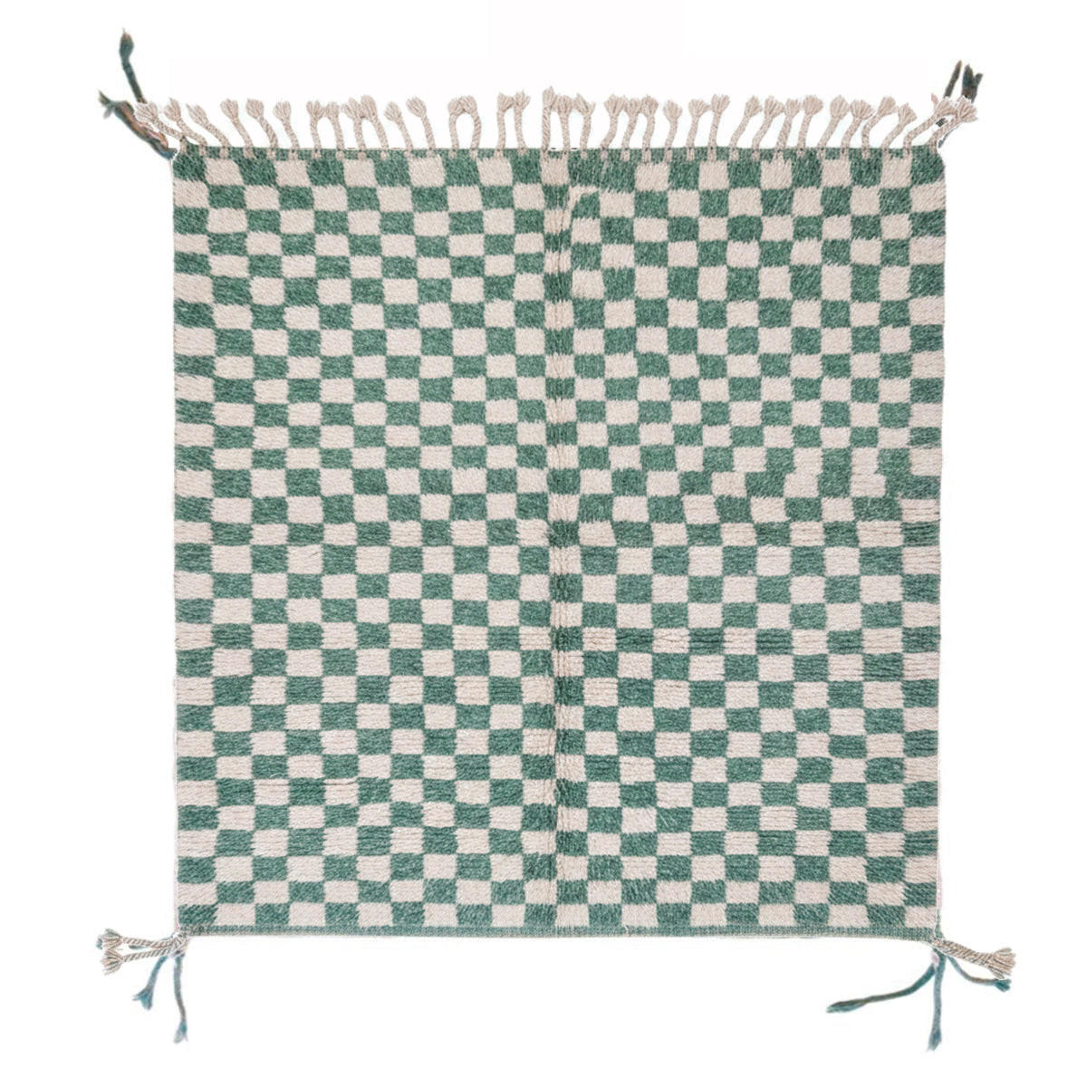 BERBERTEPPICH aus reiner Wolle 193x 212 cm - Grün, Naturmaterialien (193/212cm) - AFK Living