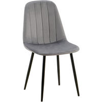 STUHL Metall dunkelgrau - Dunkelgrau/Schwarz, Textil/Metall (45/88/54cm) - CLP