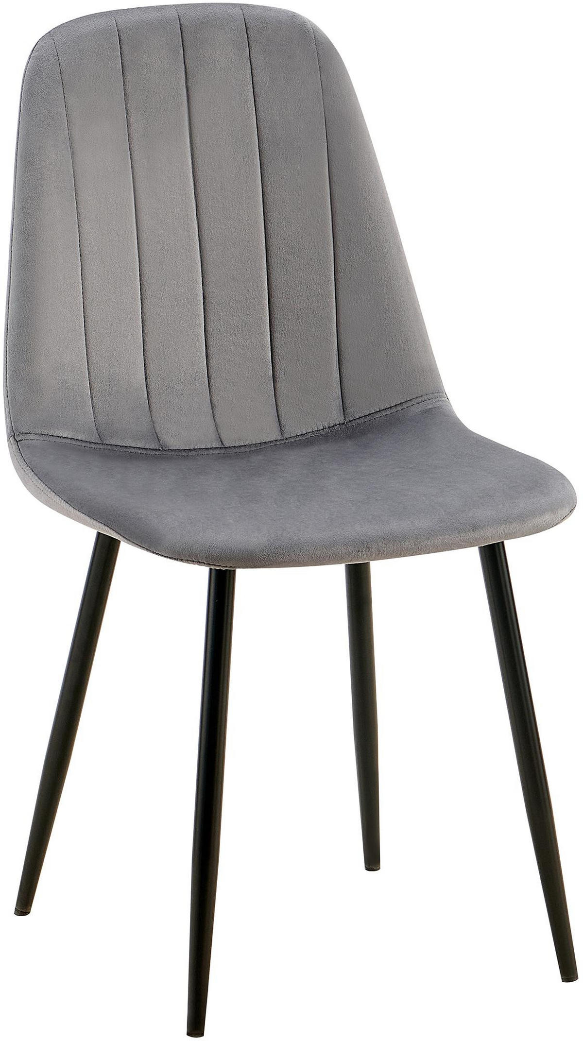STUHL Metall dunkelgrau - Dunkelgrau/Schwarz, Textil/Metall (45/88/54cm) - CLP