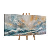 GEMÄLDE Sonnenaufgang am Meer auf Keilrahmen 115x50 cm - Multicolor, Holz (115/50cm) - YS-art gallery