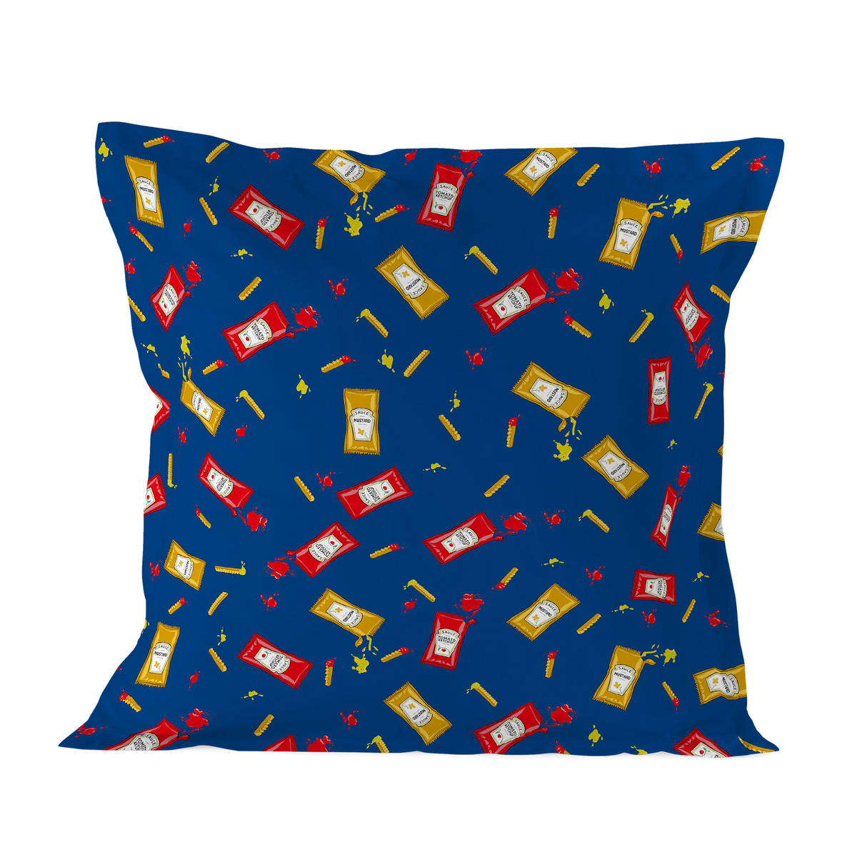 KISSENBEZUG hotdog 80x80 cm mehrfarbig - Multicolor, Textil (80/80cm) - Happy Friday