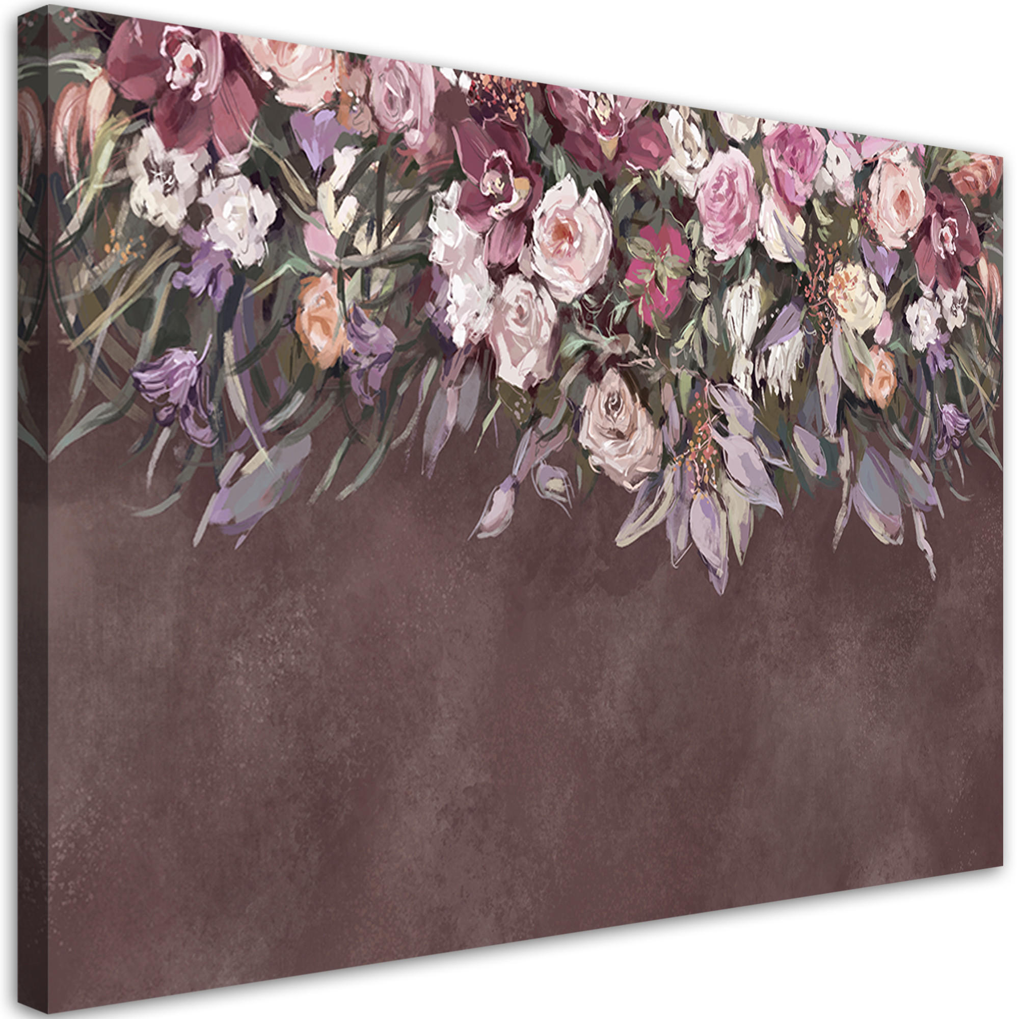 WANDBILD blumen überwachsen - Braun, Textil (60/40cm) - Feeby