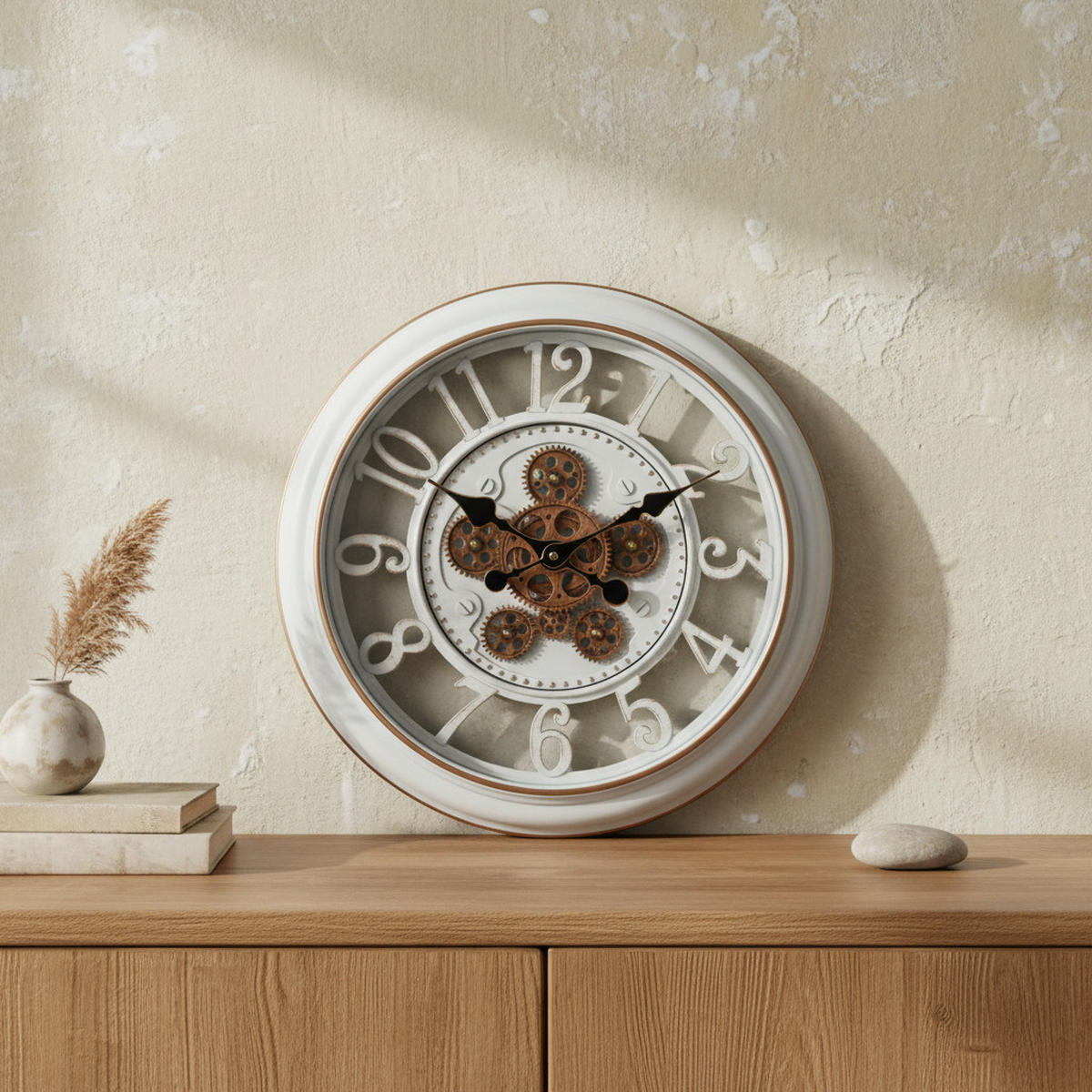 WANDUHR Ramsey Weiß 45/7/45 cm Kunstoff - Weiß, Kunststoff (45/45/7cm) - Mondex