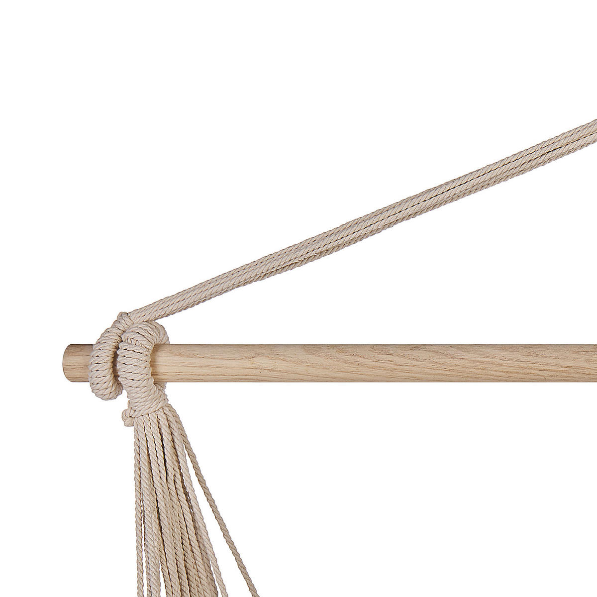 MAKRAMEE Hängesessel mit Kissen Baumwolle beige Bonea - Beige, Textil (95/125/55cm) - Beliani