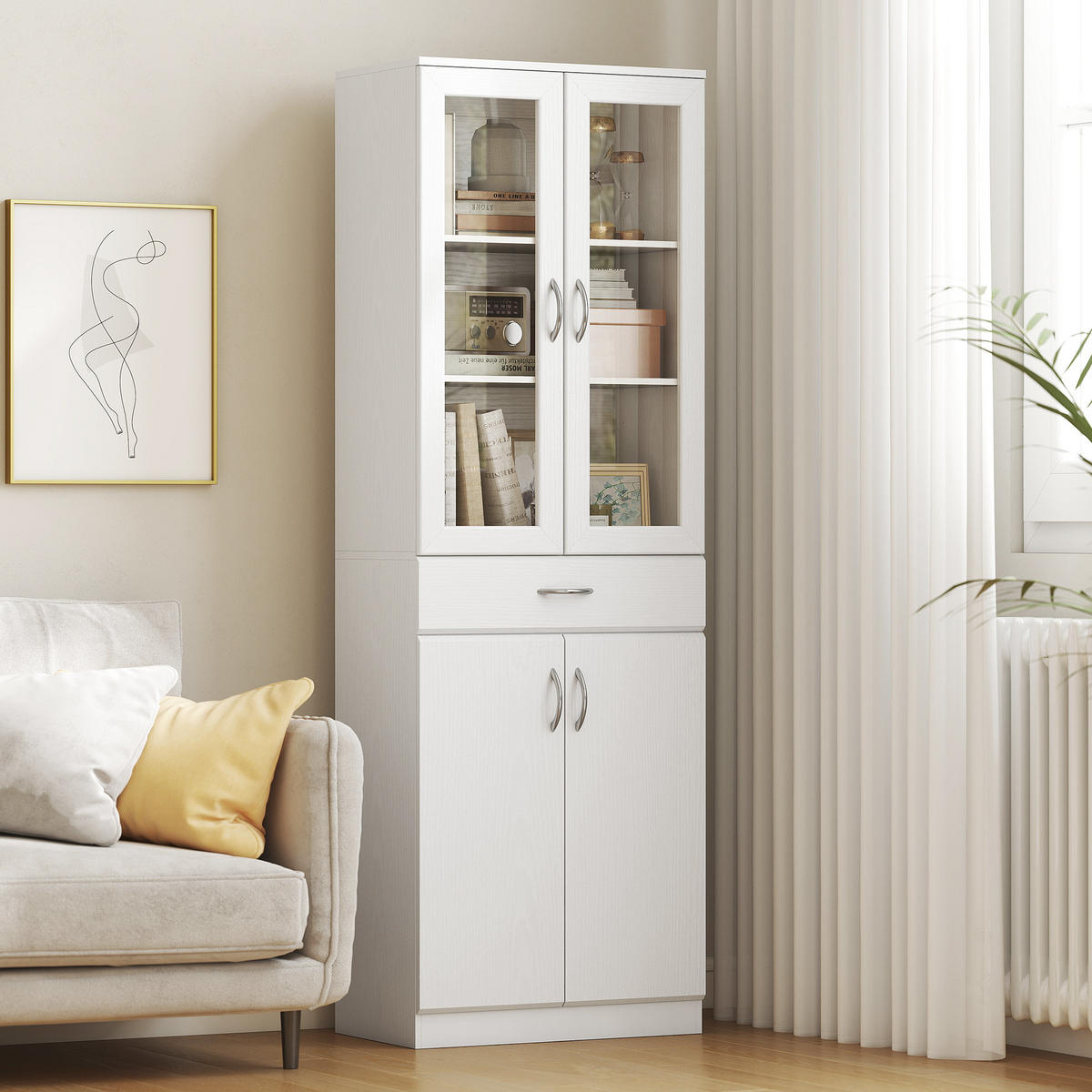 HIGHBOARD DE-08687 Weiß - Weiß, Holzwerkstoff (35/180/60cm) - ComfortXL