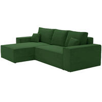 ECKSOFA mit Schlaffunktion Bergamo L 280 cm, Samt, Links - Grün - Grün, Holz (277/189cm) - Emporius