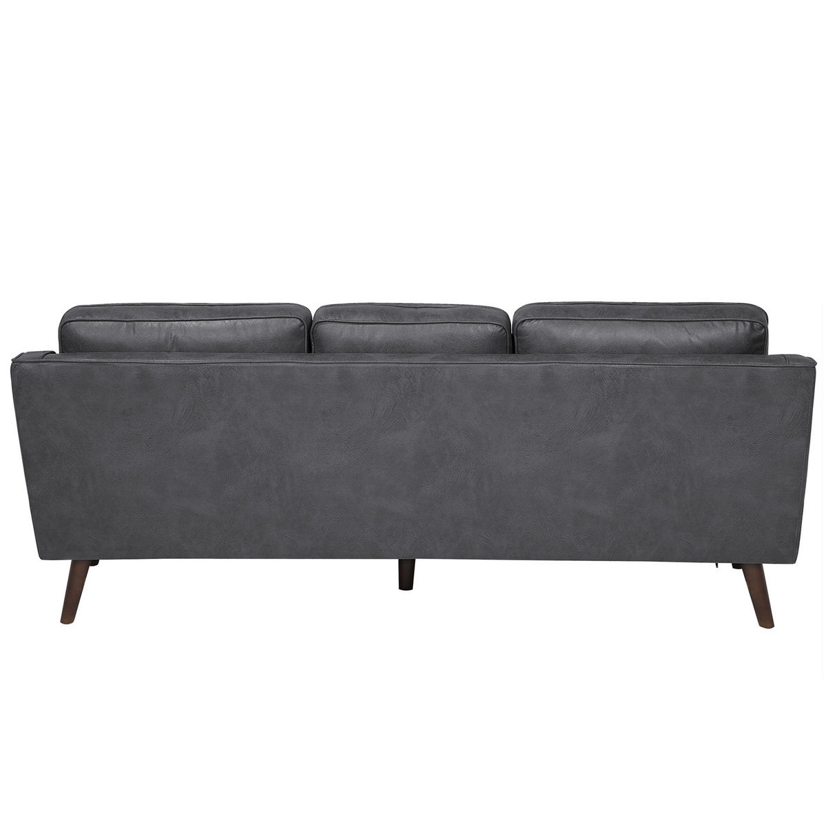 3-SITZER-SOFA Kunstleder Grau Lokka - Dunkelgrau, Textil (204/85/83cm) - Beliani
