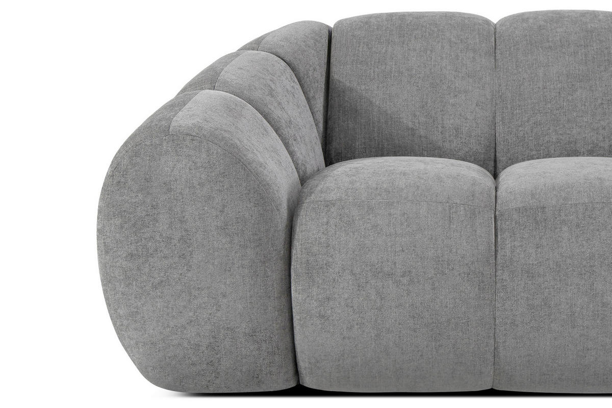 3-SITZER SOFA FLAVA, hell Aschgrau - Hellgrau, Holz/Holzwerkstoff (240/76/100cm) - KONSIMO®