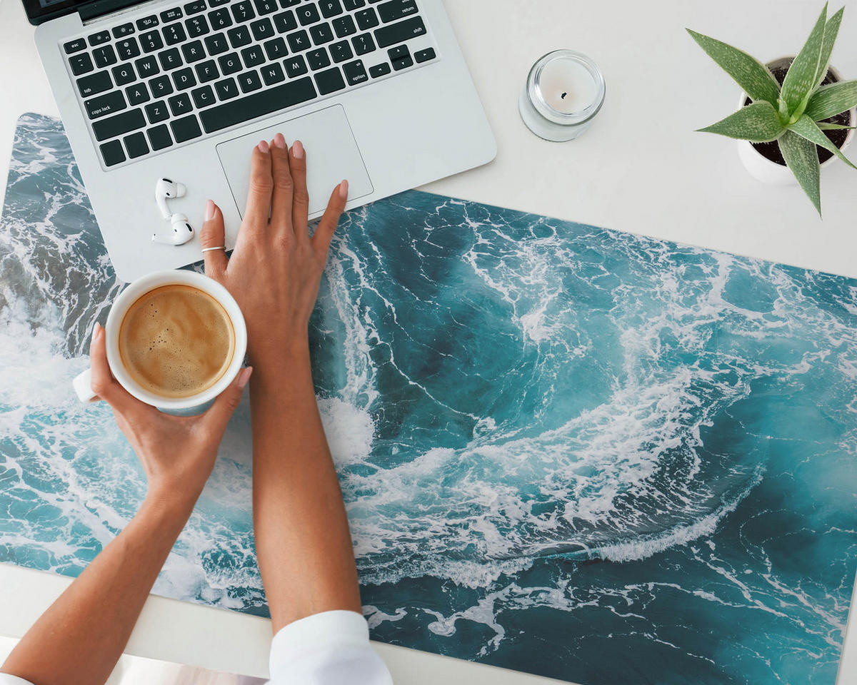 SCHREIBTISCHUNTERLAGE 100x50 cm Blau - Blau, Kunststoff (100/50/1.6cm) - Wallfluent