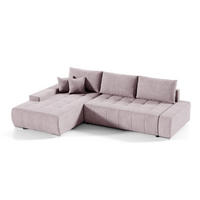 ECKSOFA Jonas 4 Sitzplätze Rose - Rosa, Holzwerkstoff (265/185cm) - Petits-meubles