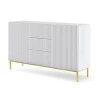 KOMMODE Weiß, Weiß, Gold 150/87/42 - Weiß, Holzwerkstoff (150/87/42cm) - RAUMHIRSCH FURNITURE