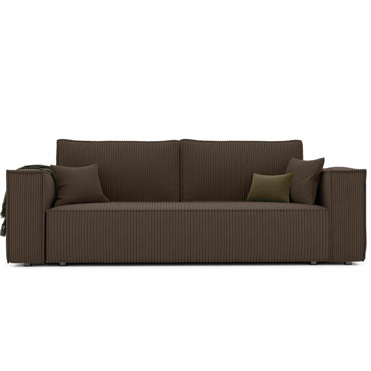 SOFA mit Schlaffunktion und Bettkasten, Braun - Braun, Holzwerkstoff/Textil (240/84/105cm) - Idohome