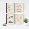POSTER Set mit 4 Jahrgang Basketball Patent A4 Rahmenlos - Klar, Papier (29.7/3cm) - Nacnic