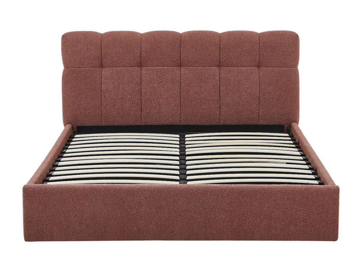 BETT mit Bettkasten - 2 Personen - stoff - terracotta Maziri - Terracotta, Textil (160/200cm) - Vente-Unique