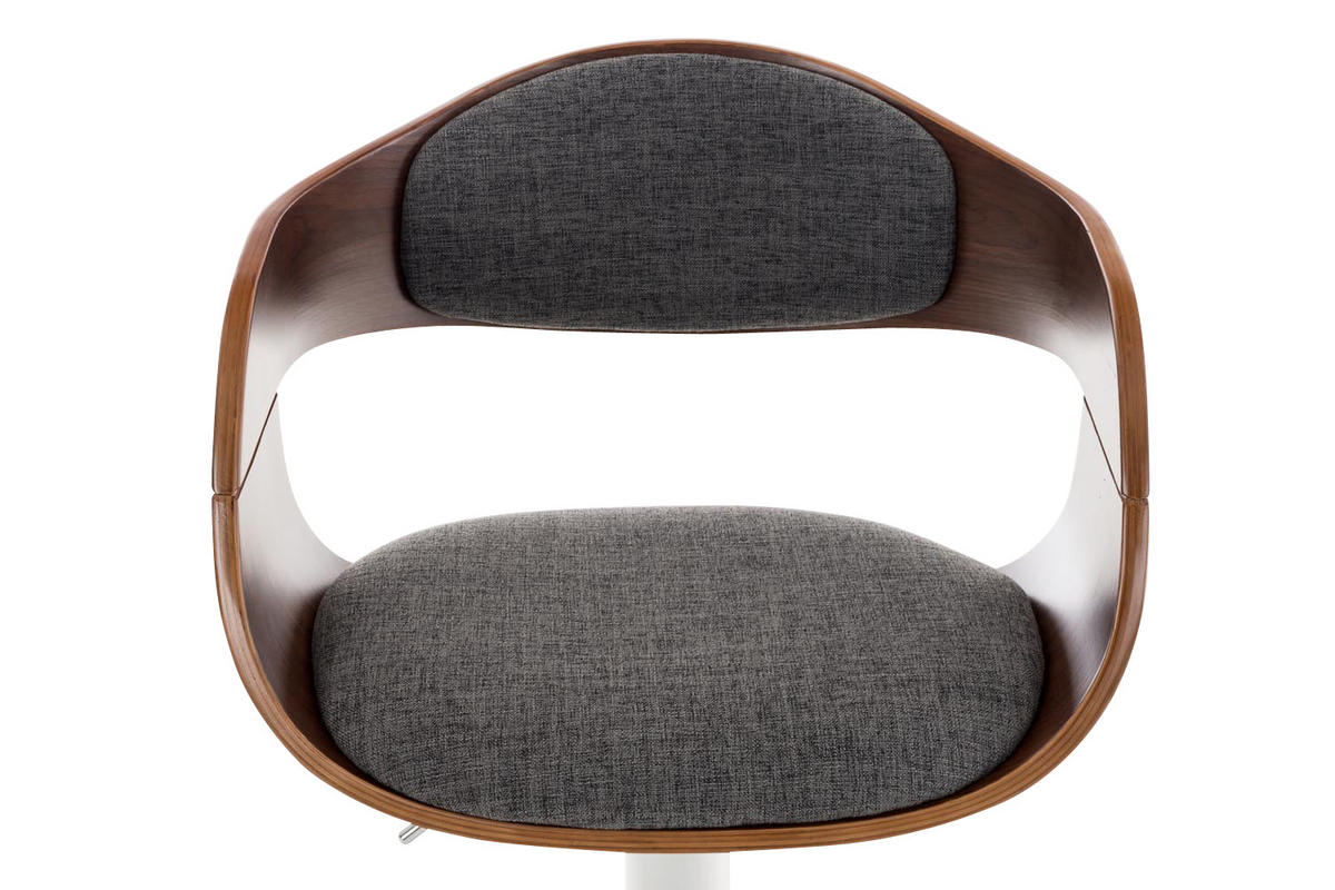 BARHOCKER Stoff walnuss/hellgrau - Walnussfarben/Hellgrau, Textil/Metall (50/88/48cm) - CLP