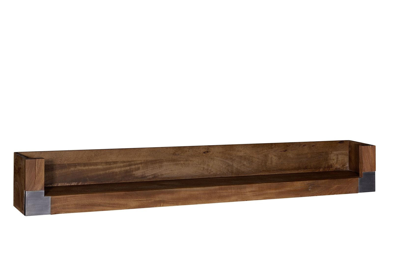 WANDREGAL Mango 180x22x24 braun lackiert Amsterdam #22 - Braun, Holz (180/24/22cm) - Massivmoebel24